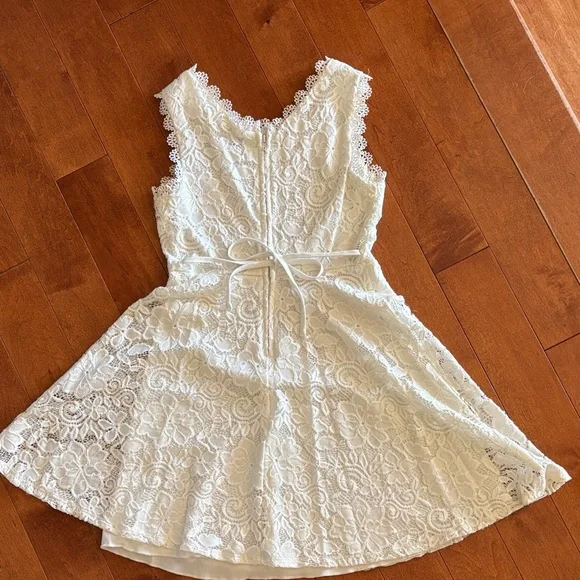 Nordstrom Speechless White Lace sz 10 girls Dress - Picture 3 of 8